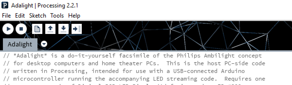Processing 2.2.1: Adalight Sketch