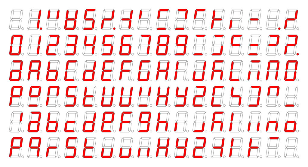 7-segment display text generator